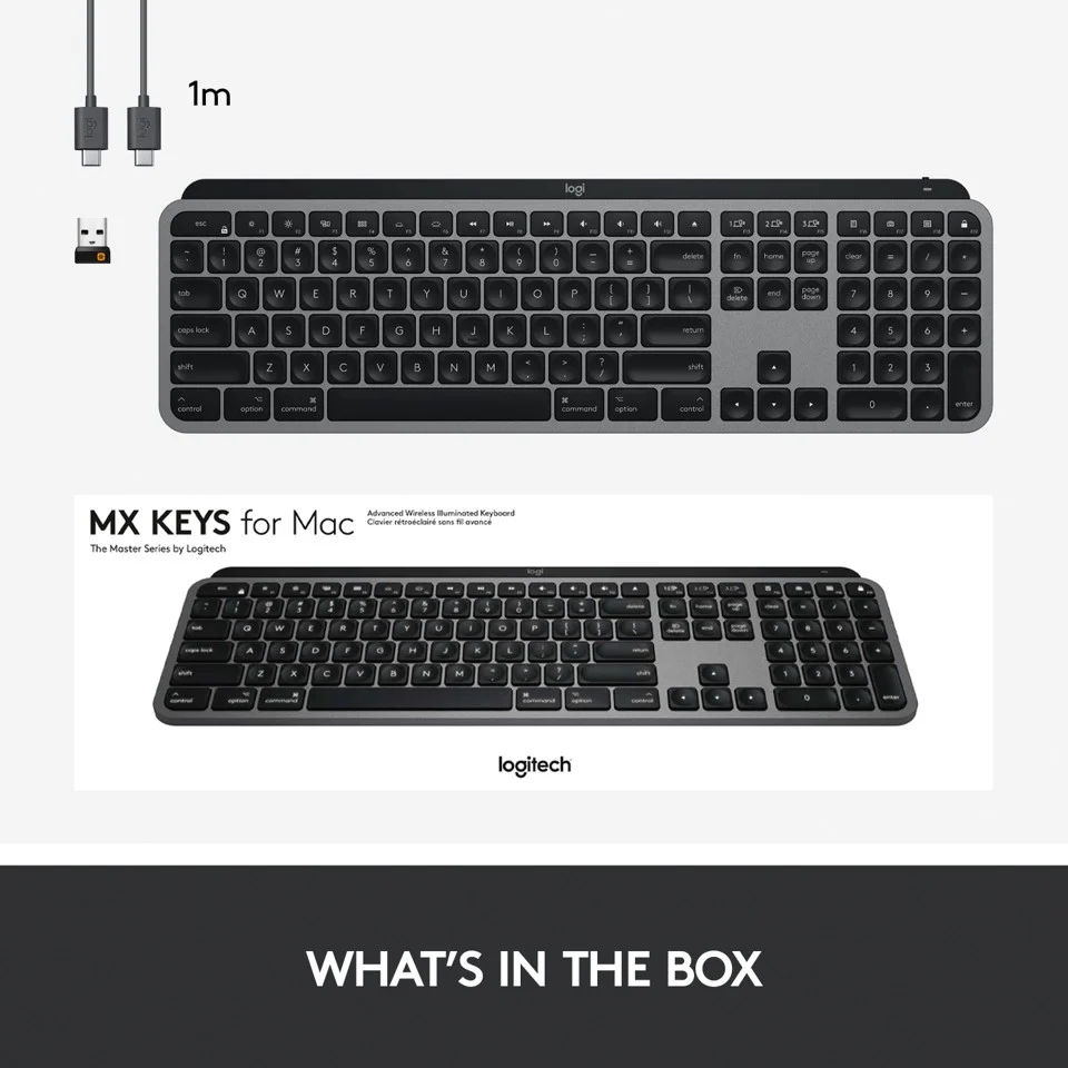 Logitech - MX Keys til Mac Space Grey Nordic