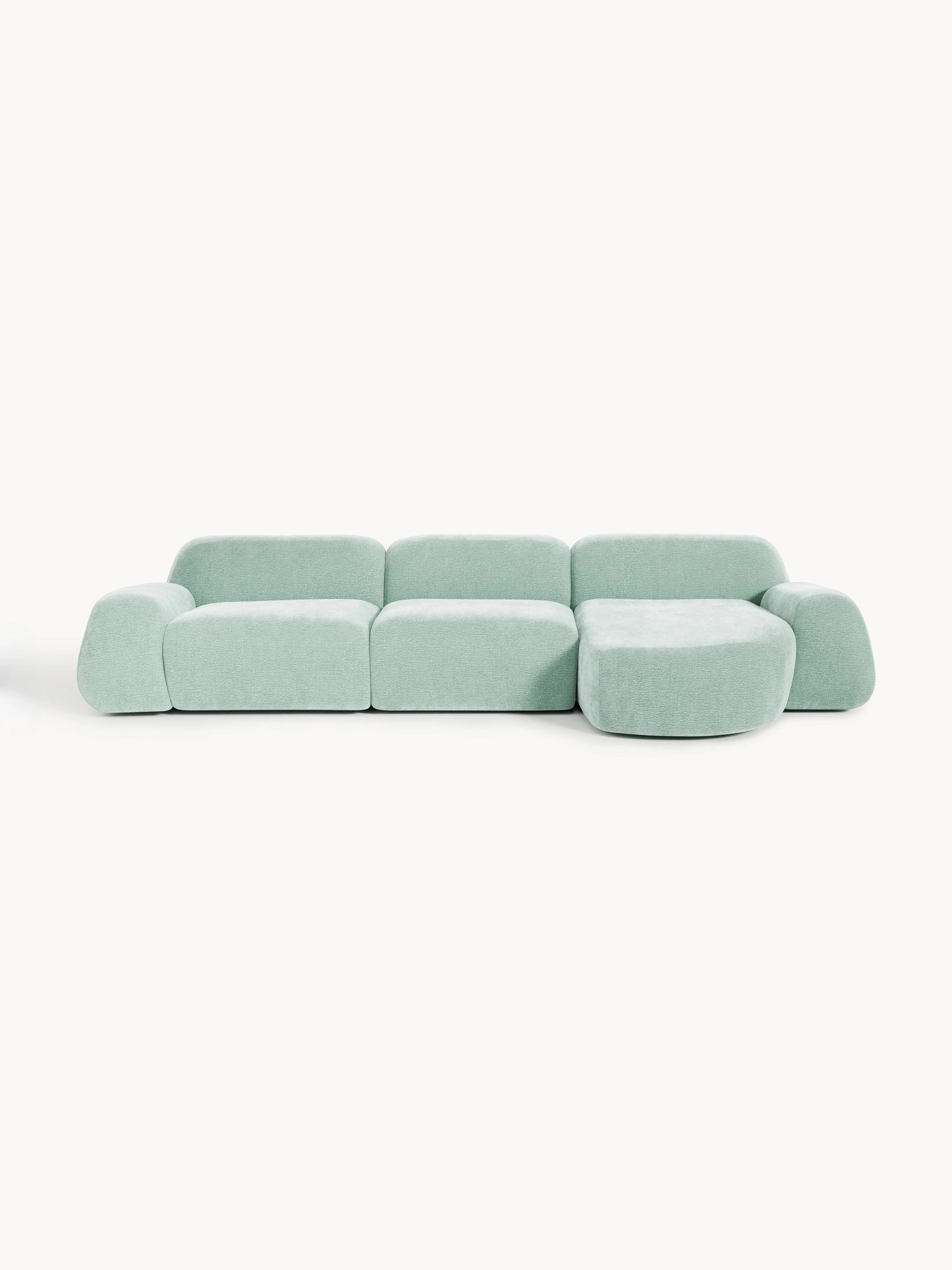 Modulaire teddy-hoekbank Wolke (4-zits)