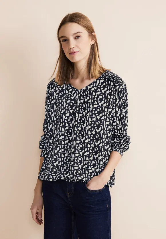 Viskose Blusenshirt - deep blue