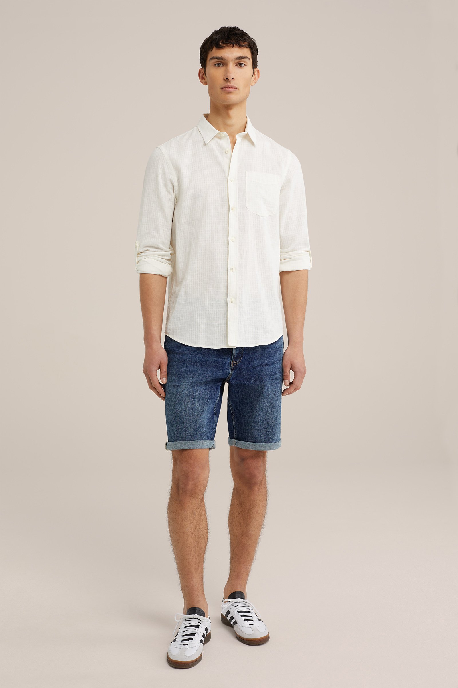 regular fit denimshort met stretch Blue Ridge Donkerblauw
