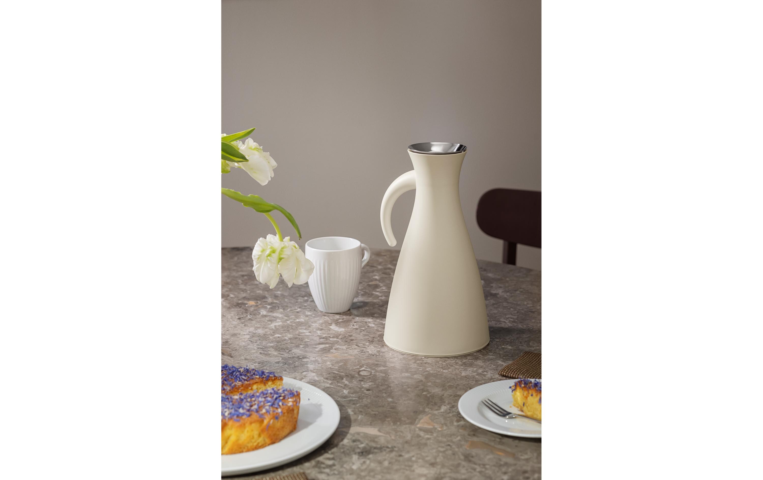 Thermoskanne 1000 ml, CoconutInnovative Isolierkanne mit tropffreiem Ausgiesser und langanhaltender Temperaturkontrolle
