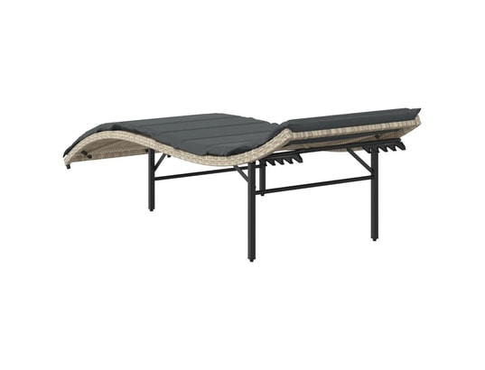 VIDAXL - Bain de soleil Chaise longue et coussin gris clair 55x199x50 cm résine tres...
