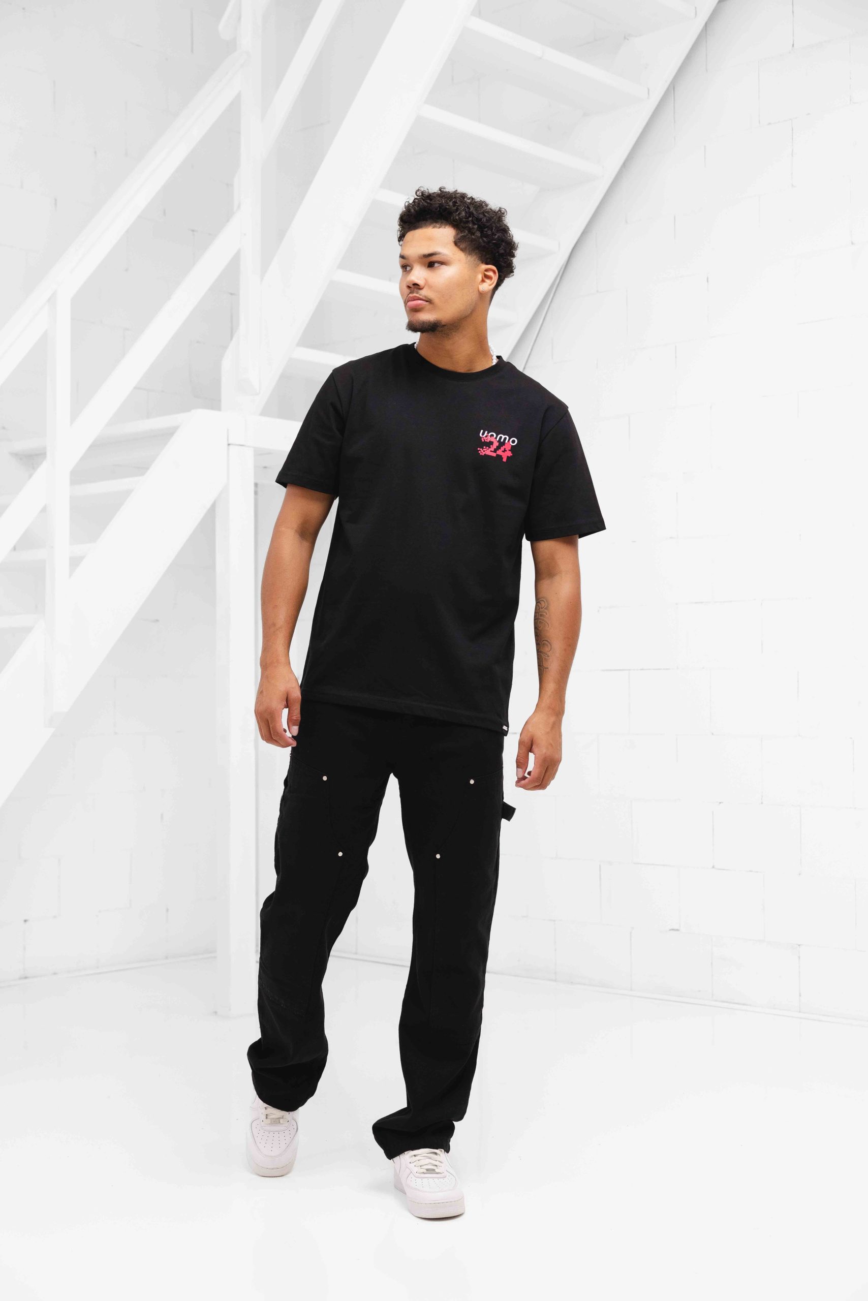 24 Uomo Pixelated T-shirt Zwart