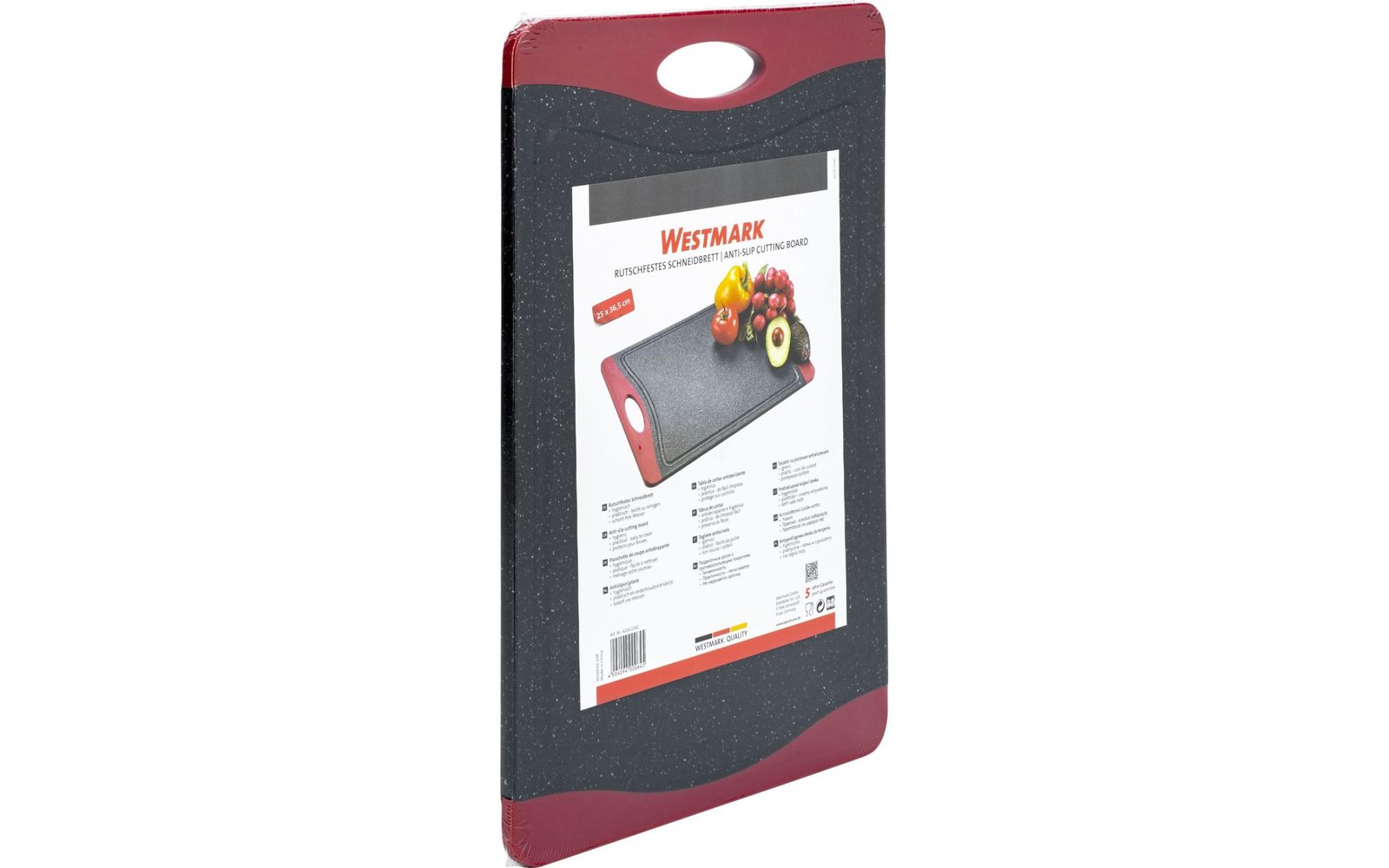 Westmark Schneidbrett 29 x 20 cm schwarz/rot