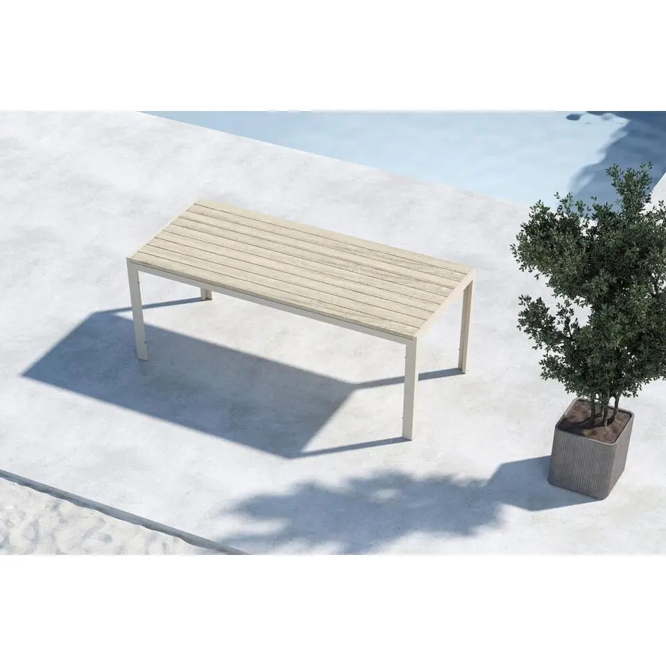 Svea - Farid tuintafel - 205 x 90 x 74 cm - beige