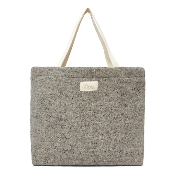 Adorna Cabas en laine et lin | Gris chiné