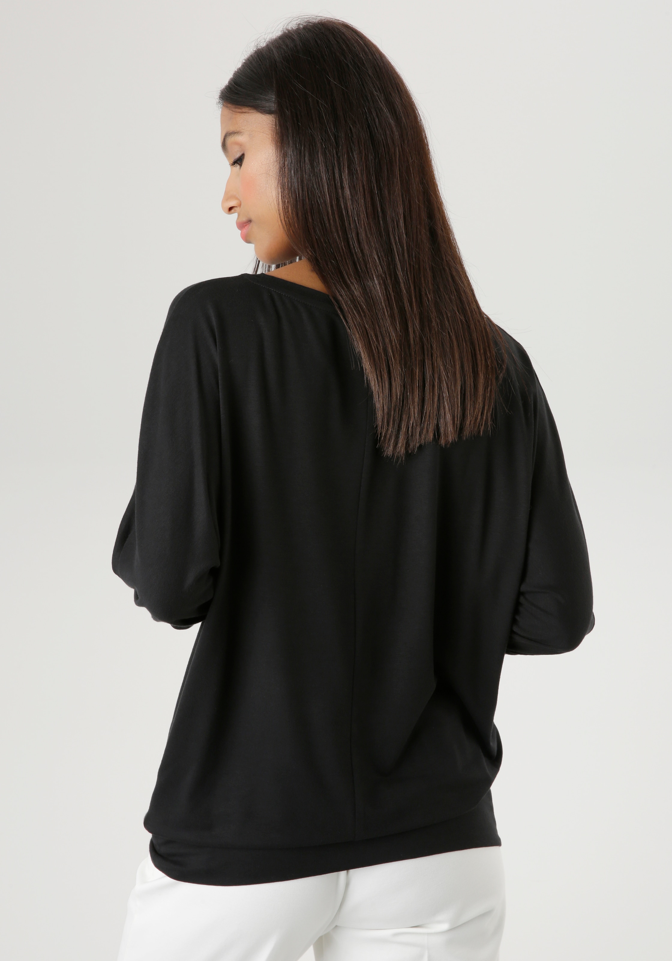 Aniston SELECTED Fledermausshirt , mit abstraktem Gesichtsdruck