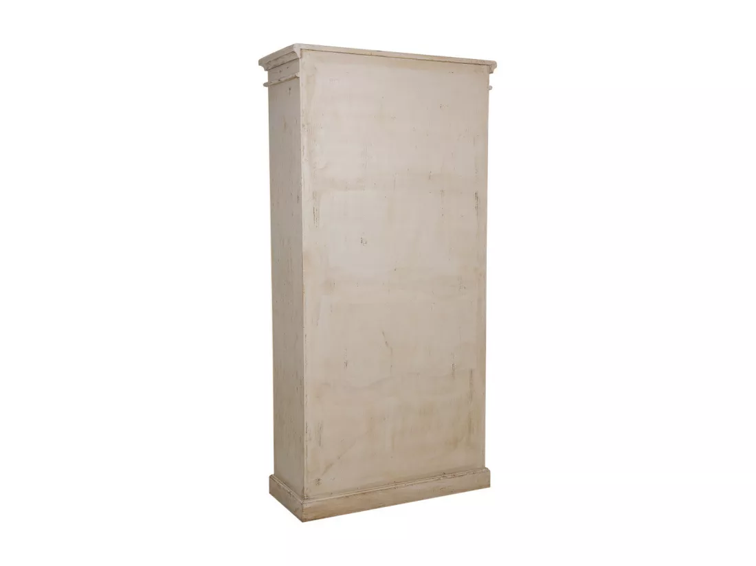 Vitrine blanche faite main en bois et verre 90x40x183