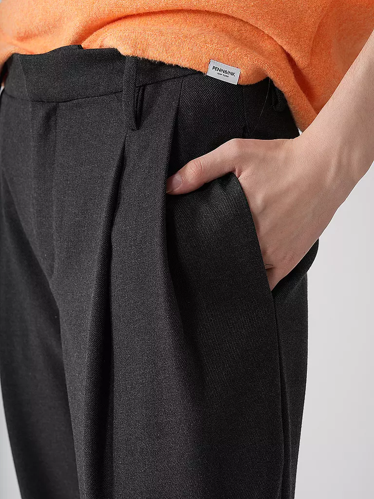 MAC Marlenehose Wide Leg MAYFAIR grau