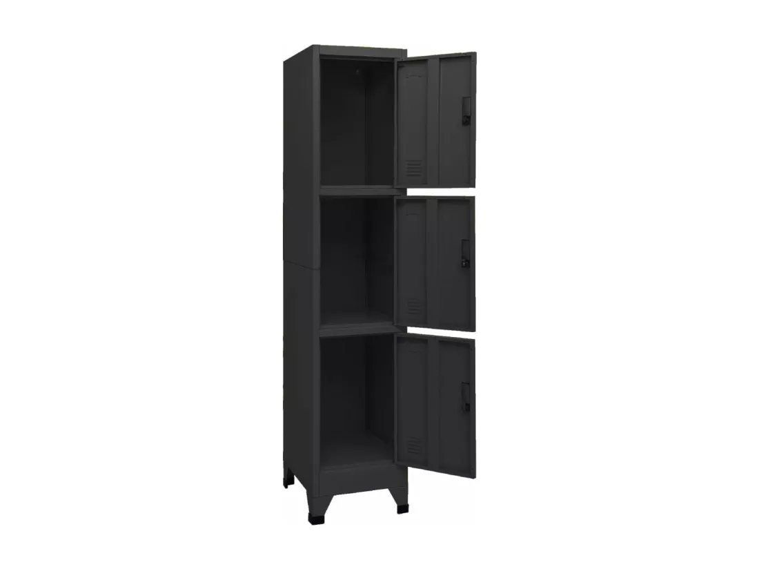 Armoire à casiers Noir 38x45x180 cm Acier