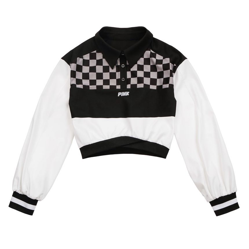 Florimi - Lange mouw crop top / jas / mini rok / bootcut broek / checkerboard beenwarmers (verschillende ontwerpen)