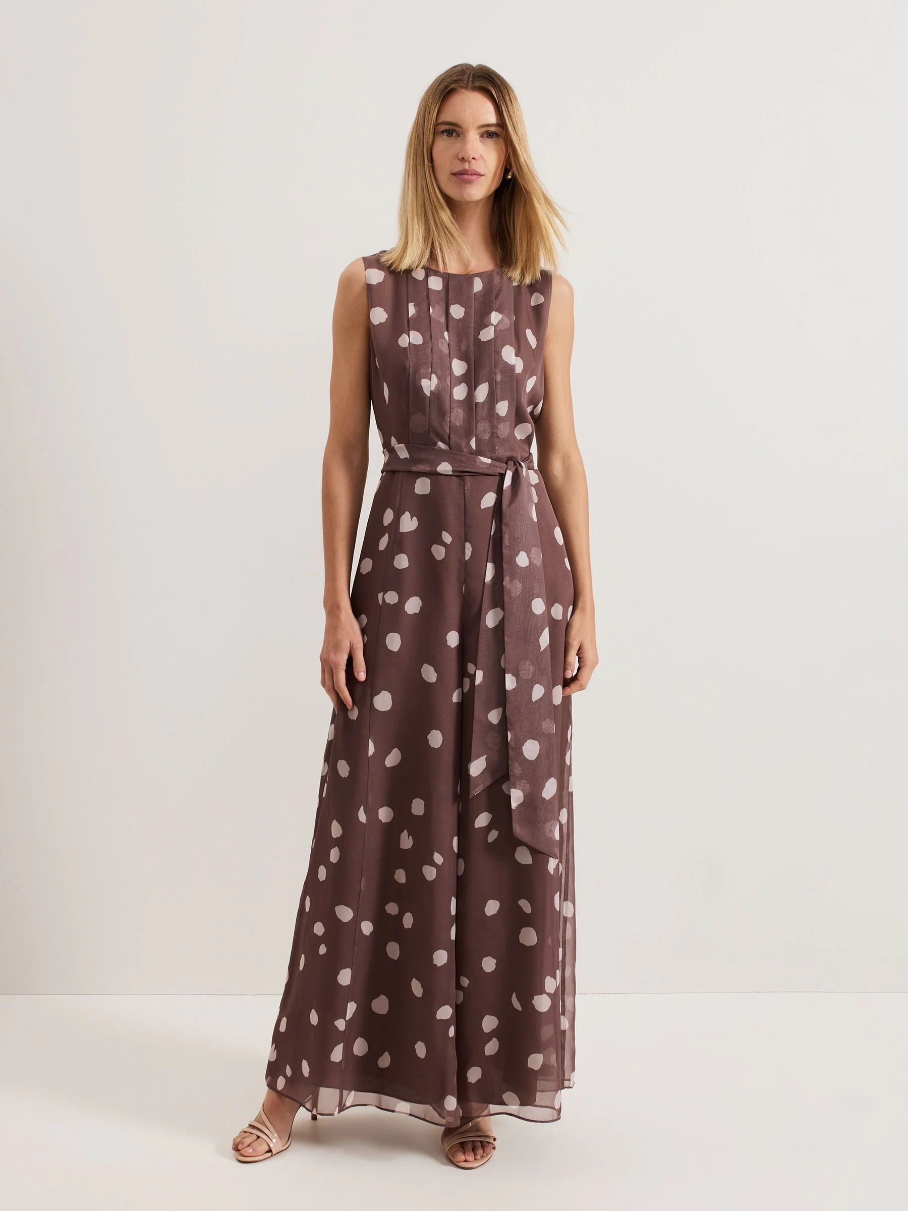 Phase Eight Maxine Spot Chiffon Jumpsuit