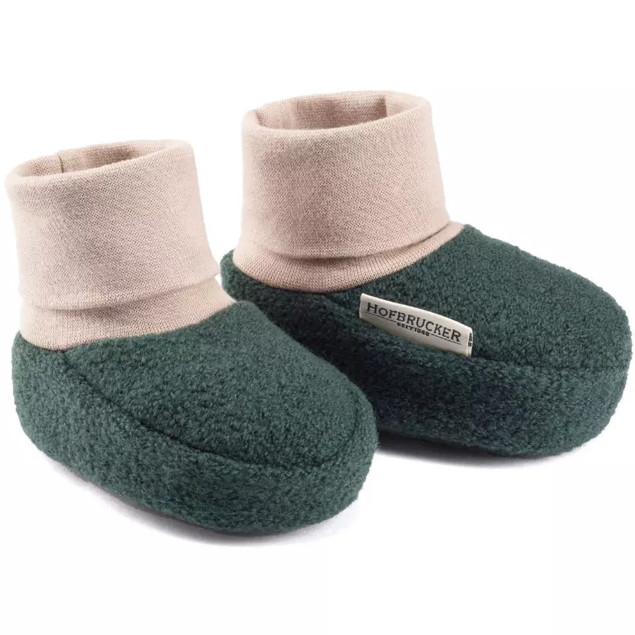 Hofbrucker Baby Wollwalkschuhe ELIAS waldgrün