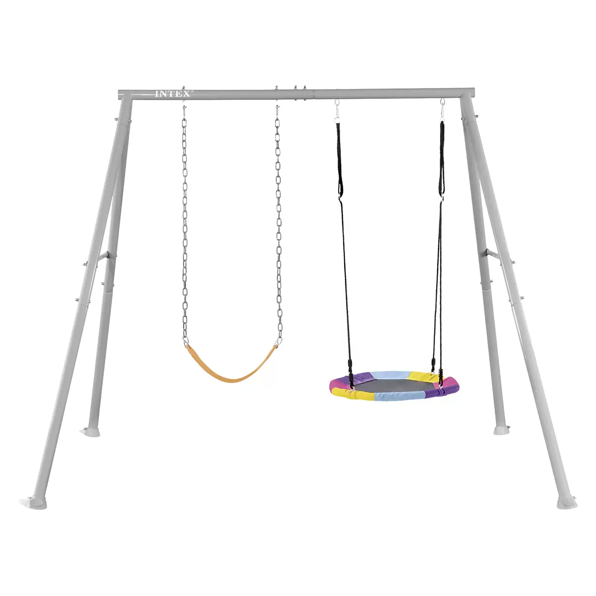 Schaukel mit Sitz und Schaukelnest Grau