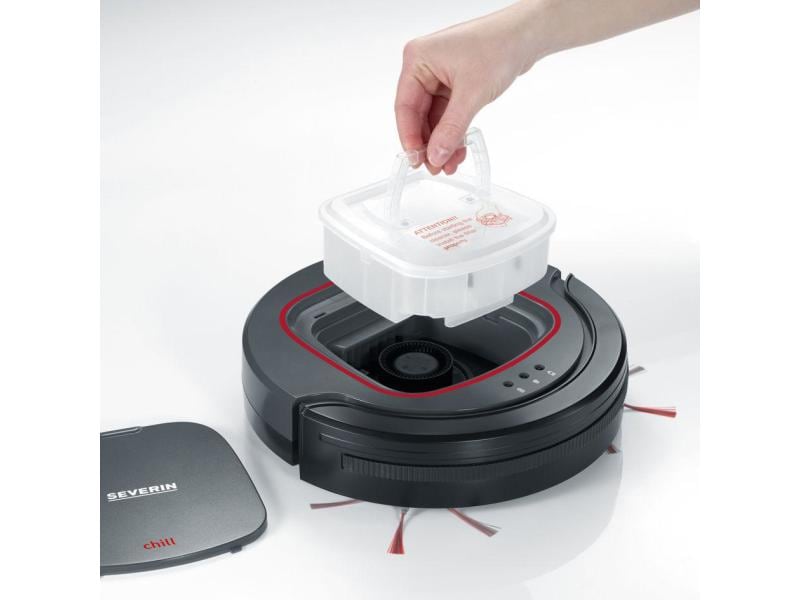 Severin Saugroboter RB 7025 Roboter-Staubsauger, platingrau-granatrot-schwarz