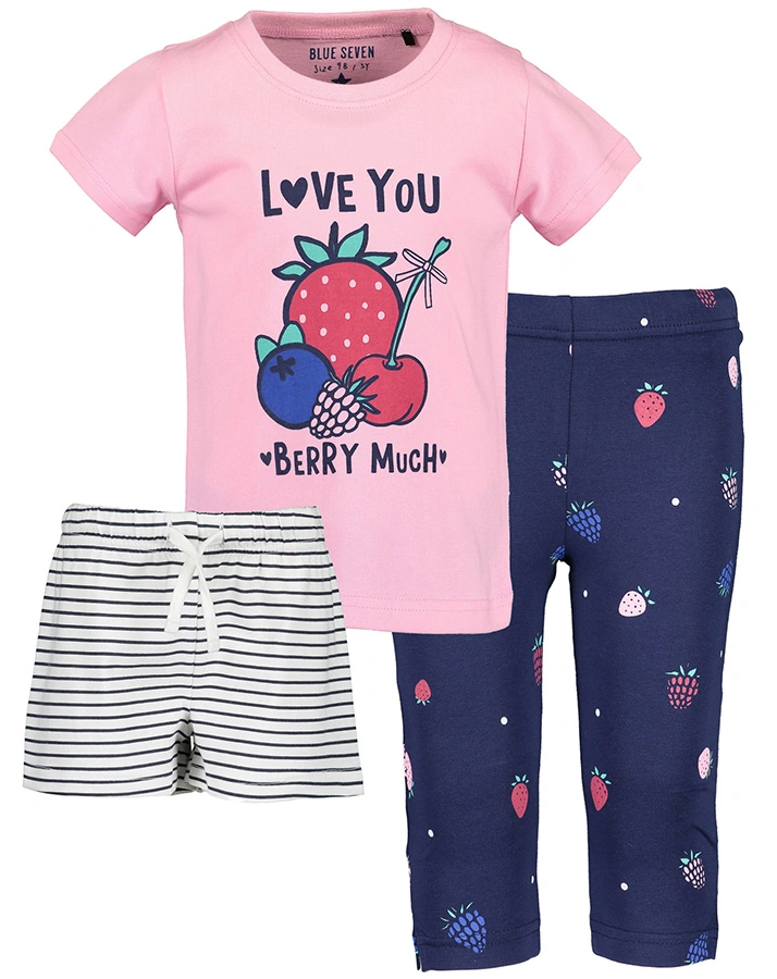 T-Shirt BERRY MIX 3-teilig in azalee