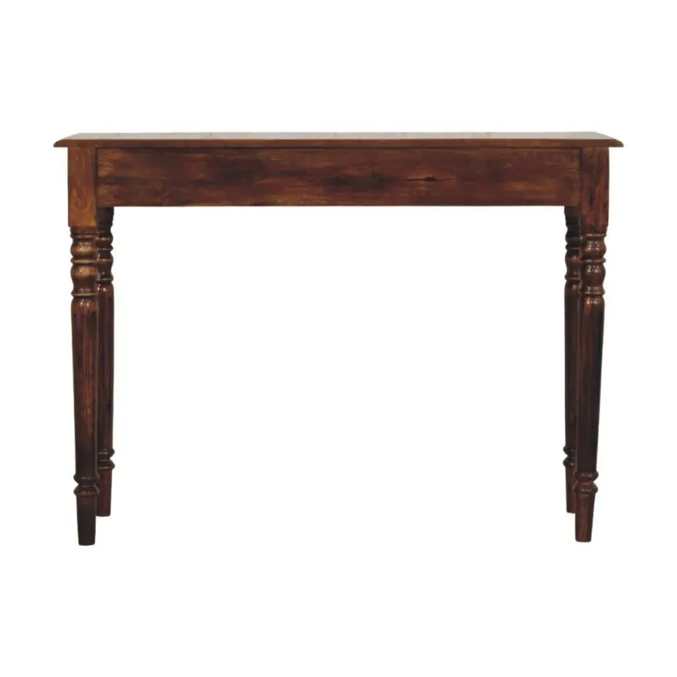 Gedraaide Poten Chestnut Console, 3 Lades, Donkerbruin