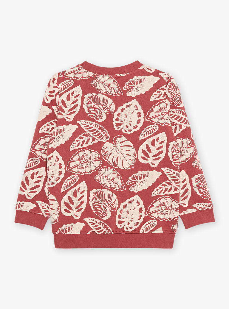 Sweat rouge thème tropiques