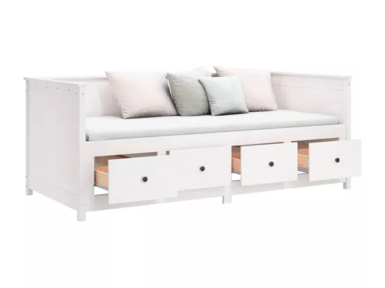 Lit de jour sans matelas blanc 100x200 cm bois de pin massif
