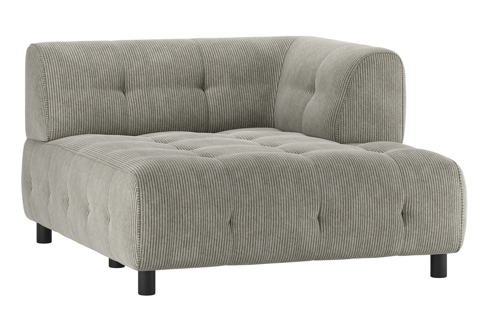 WOOOD 1,5-zits chaise longue met arm rechts Louis - Ribstof Louis 1,5-zits chaise longue met arm rechts Ribstof - Sage