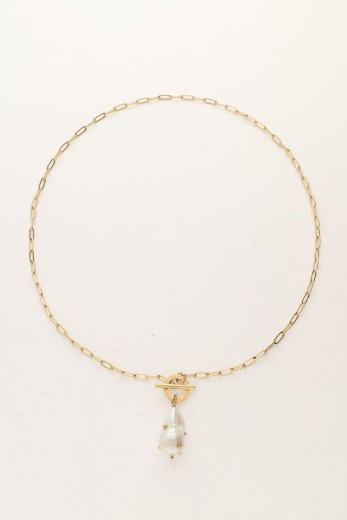 Schakelketting met parel met studs
