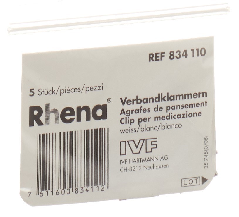 Rhena Verbandklammern weiss<br>5 Stück