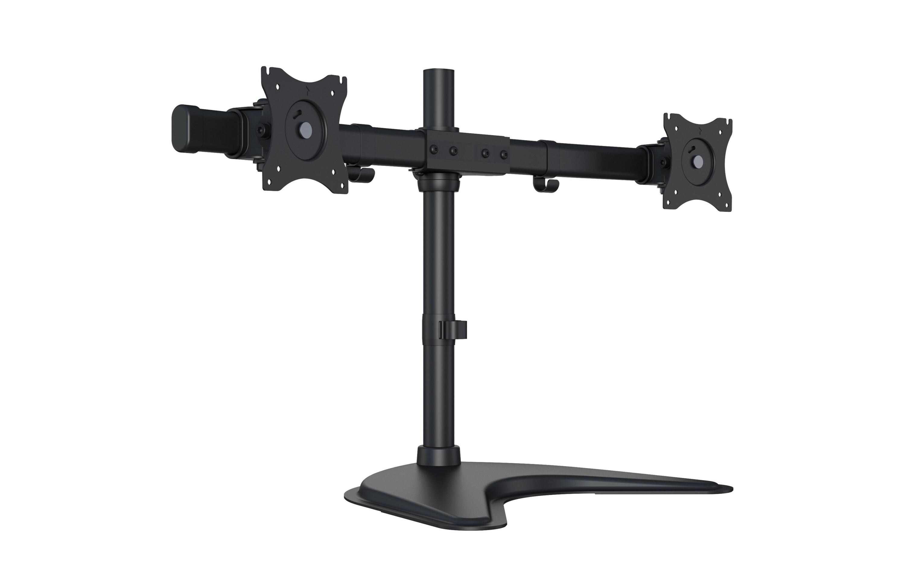 Monitor-Standfuss Basic Dual bis 10 kg – Schwarz<br>Deskmount