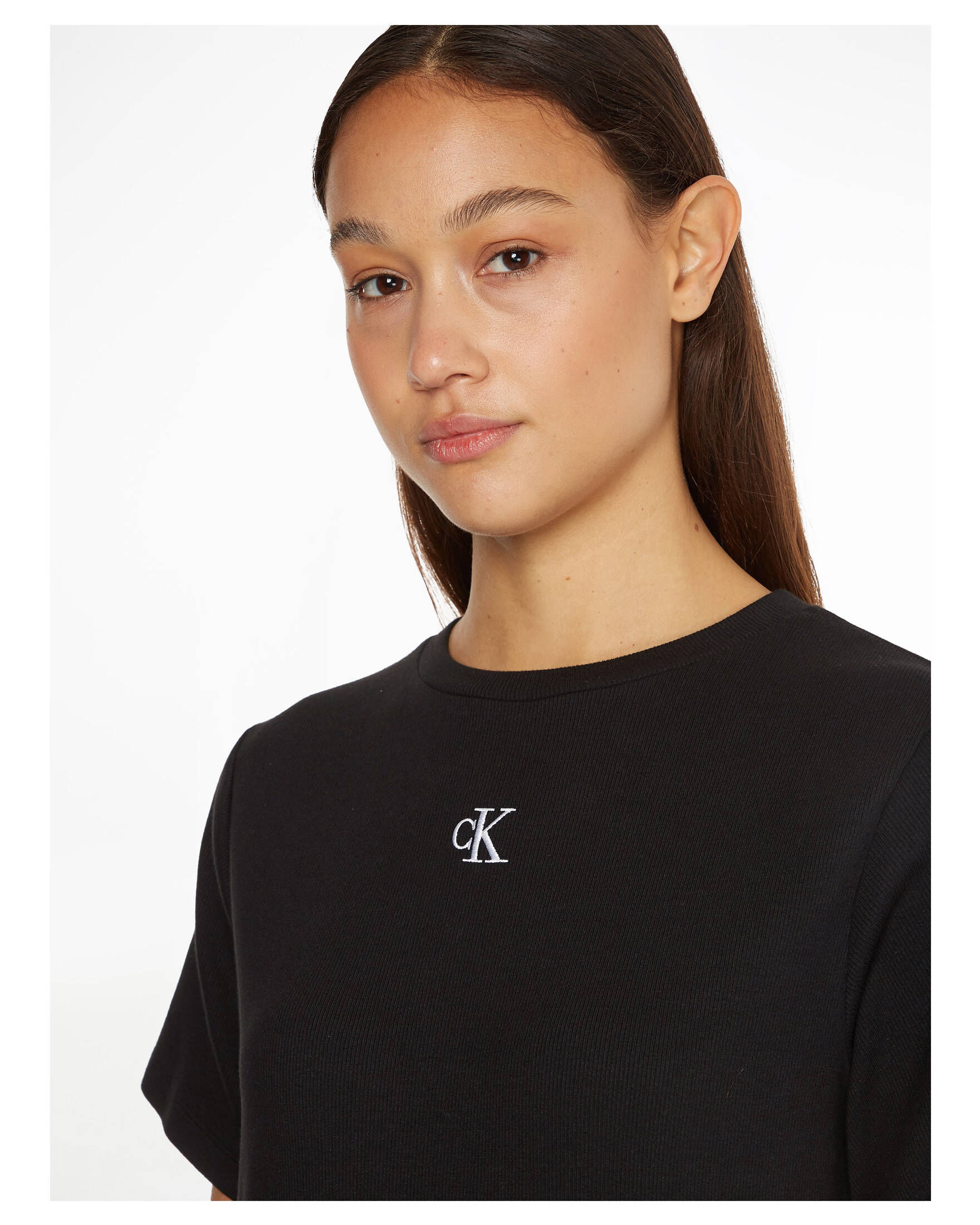 CALVIN KLEIN JEANS| Damen Kleid CK RIB LONG T-SHIRT DRESS