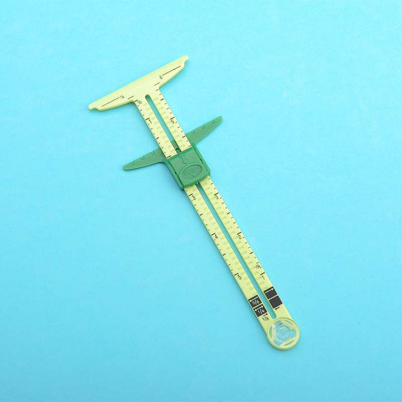 5in1 Inch Messschieber Stoff Lineal Nähwerkzeug Massstab - Grün