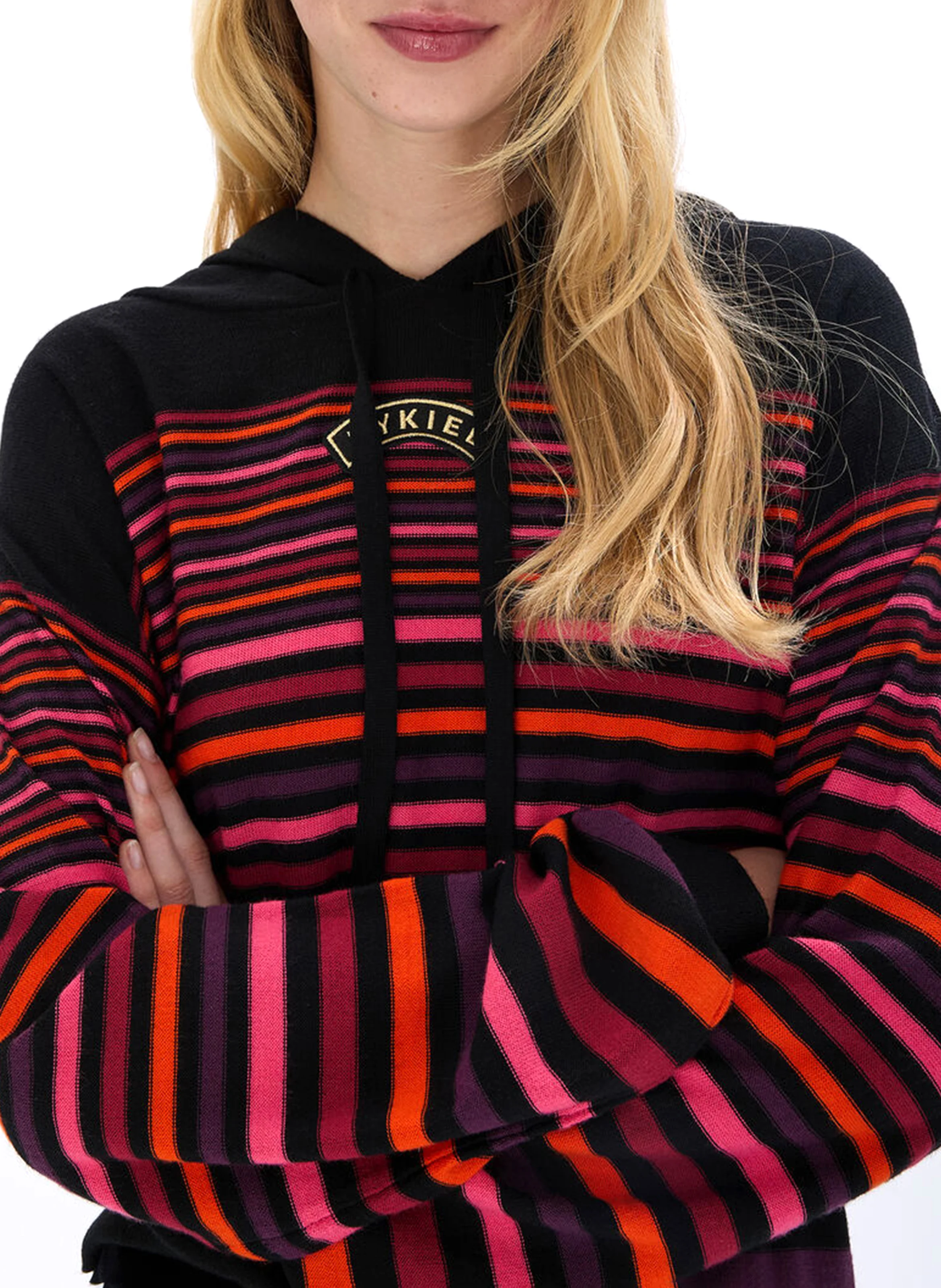 Sweat à capuche en laine | Multicolore