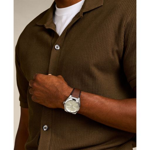 Fossil Everett FS6071 Herreur, Silver/Brown, 42 mm
