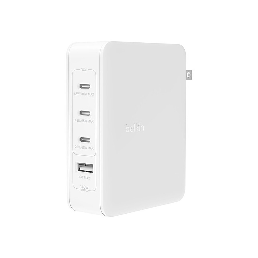Belkin Chargeur Secteur 140W avec 4 sorties 3 USB-C et 1 USB-A
