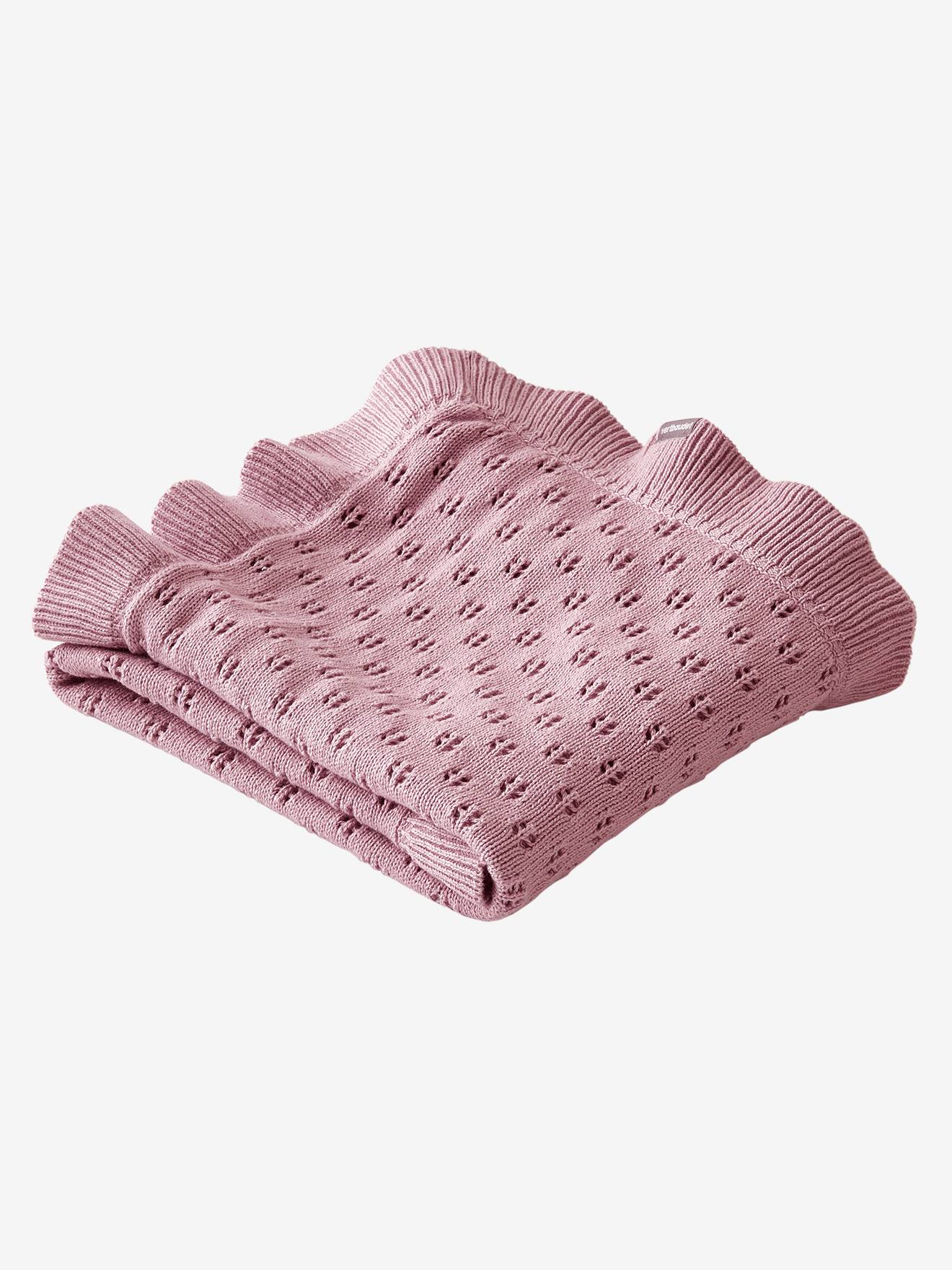 Manta de bebê Sweet Provence em ponto vazado, violeta médio, lisa