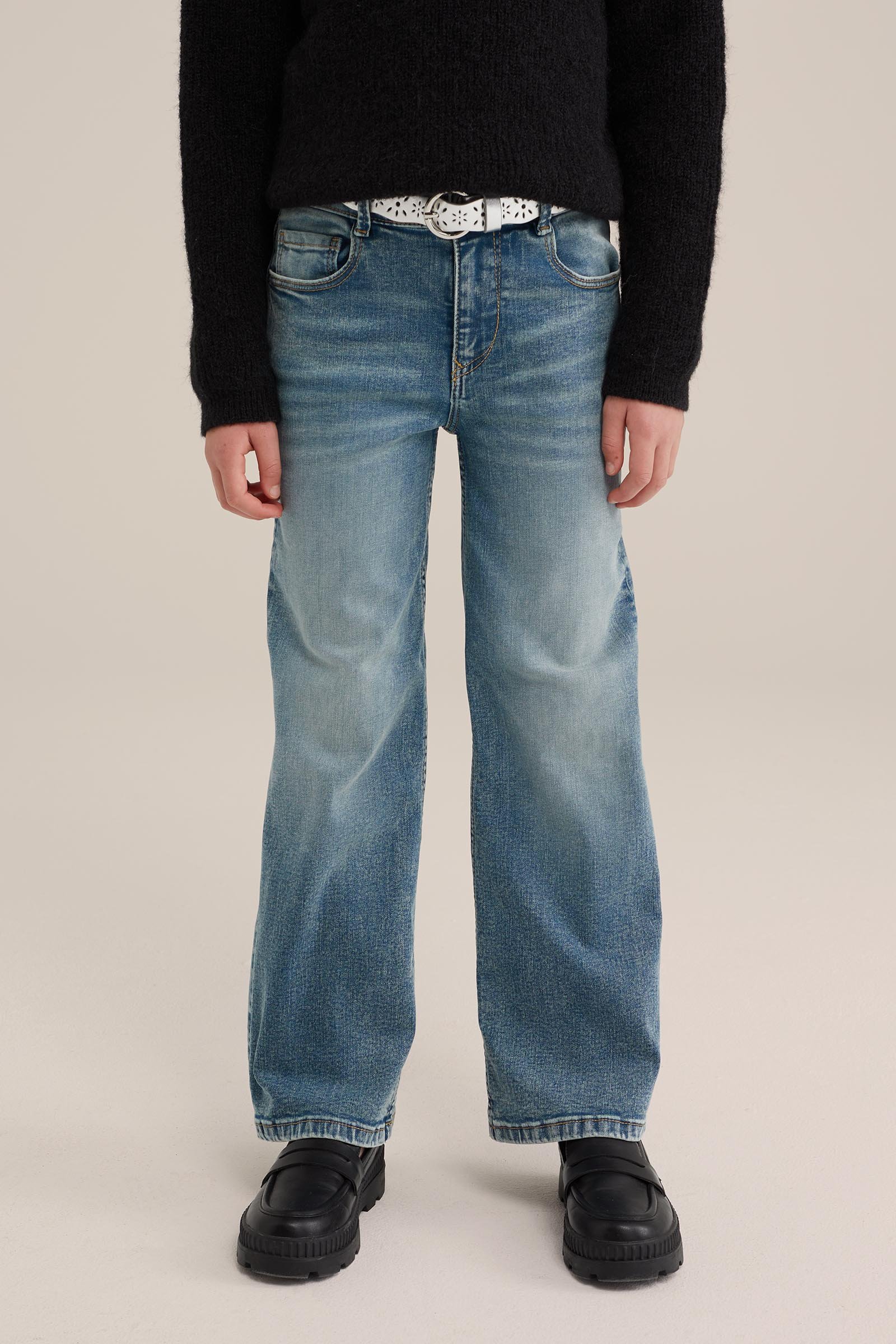 Meisjes wide leg jeans met stretch Blue Ridge Lichtblauw