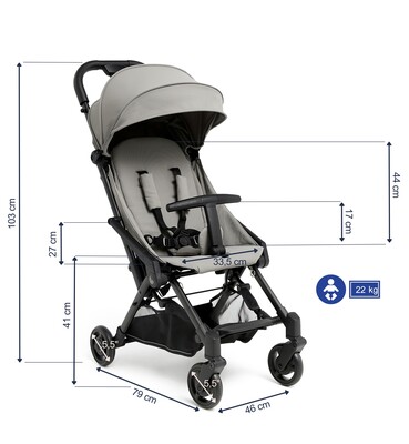 Beemoo Easy Fly 4 Trille inkl. Breezy Kalesje, Stone Grey/Mocha Beige