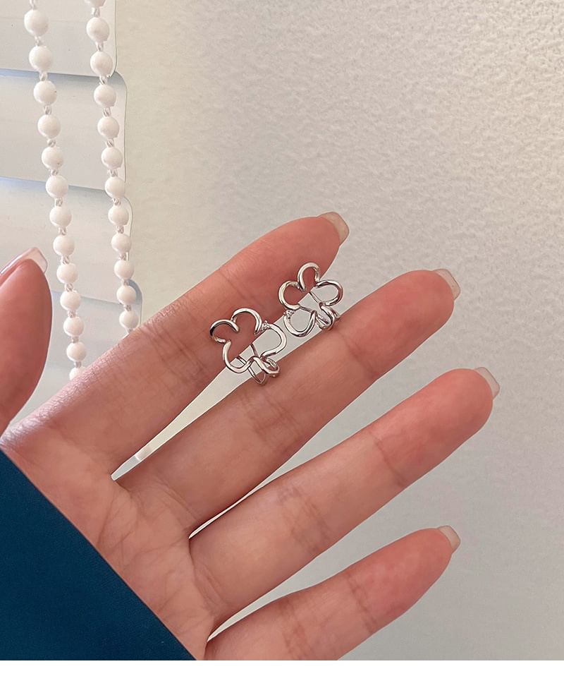 Hansha - 925 Sterling Zilveren Bloemen Oormanchet