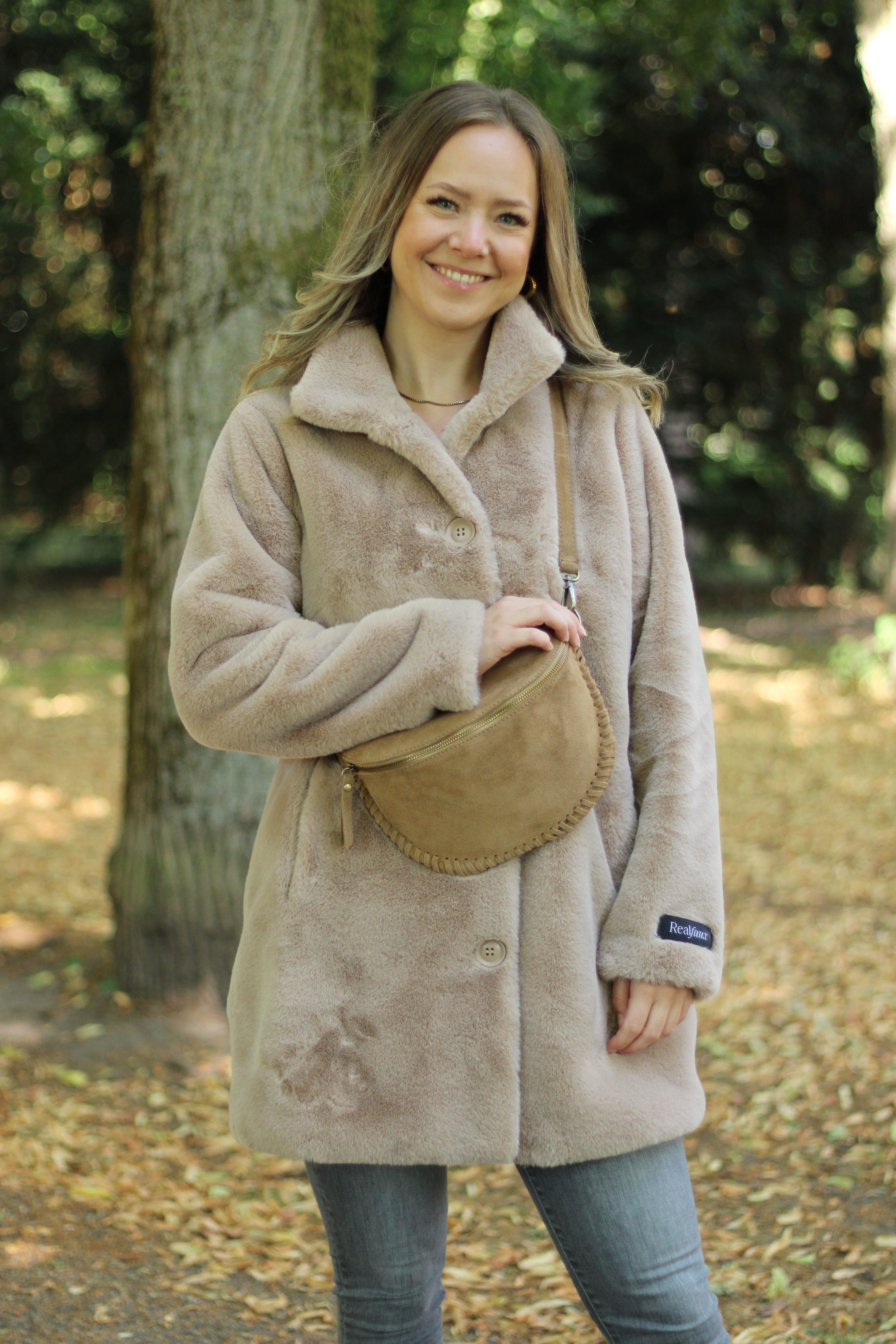 Rino & Pelle - Nonna Single Breasted Fake Fur Coat - Oat