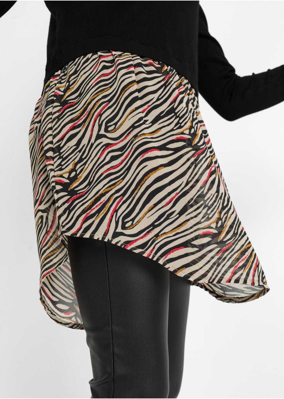 Pull avec empiècement jupe avec viscose
