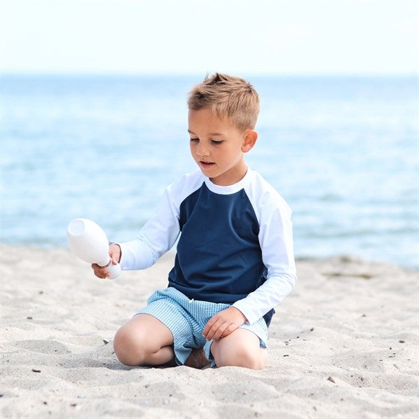 Køb Petit Crabe Blue/White Raglan UV Badebluse
