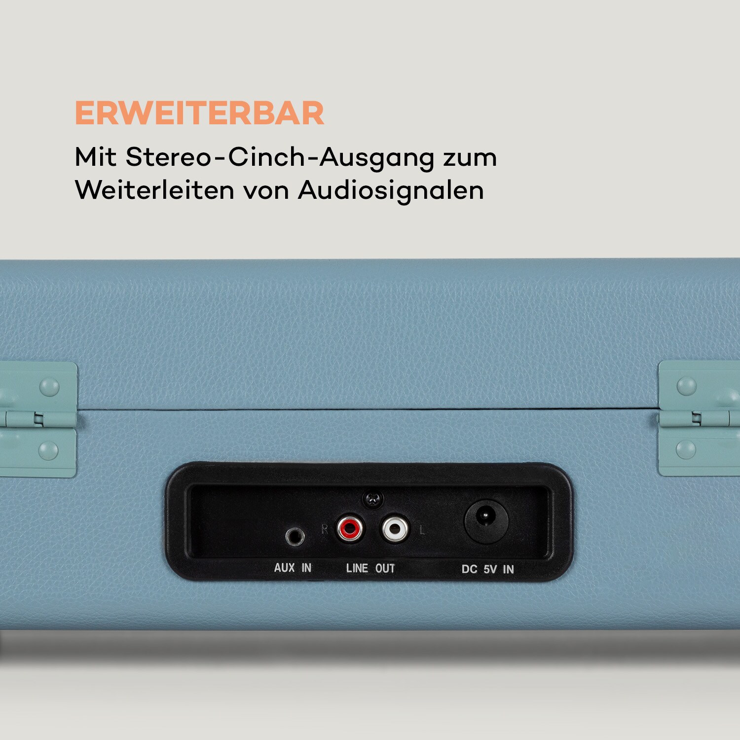 Peggy Sue BT Plattenspieler Stereolautsprecher USB BT tragbar Blau