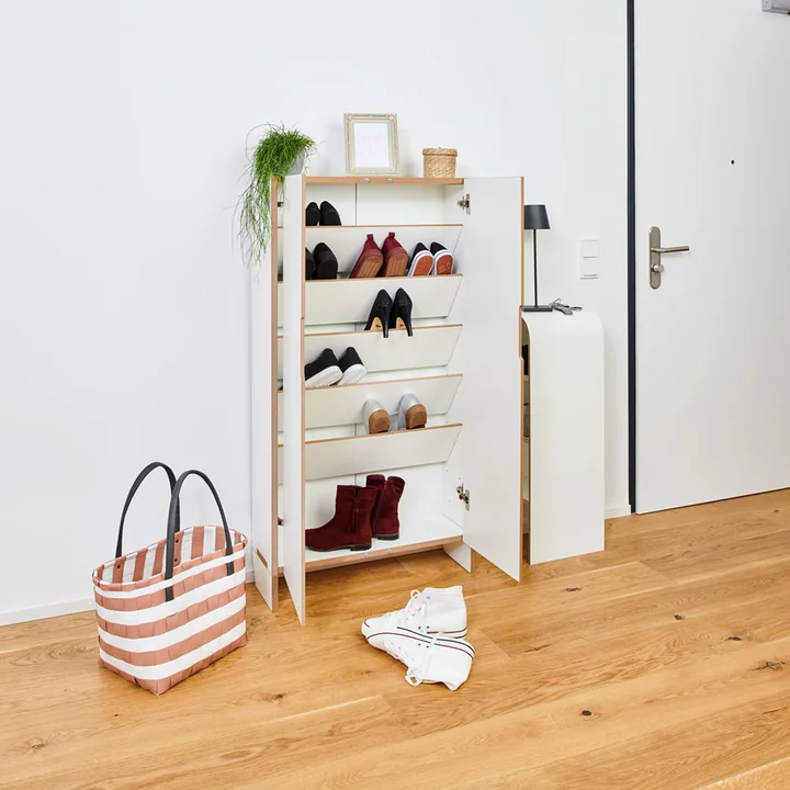 Tojo - flachmann Schuhschrank stehend, weiss
