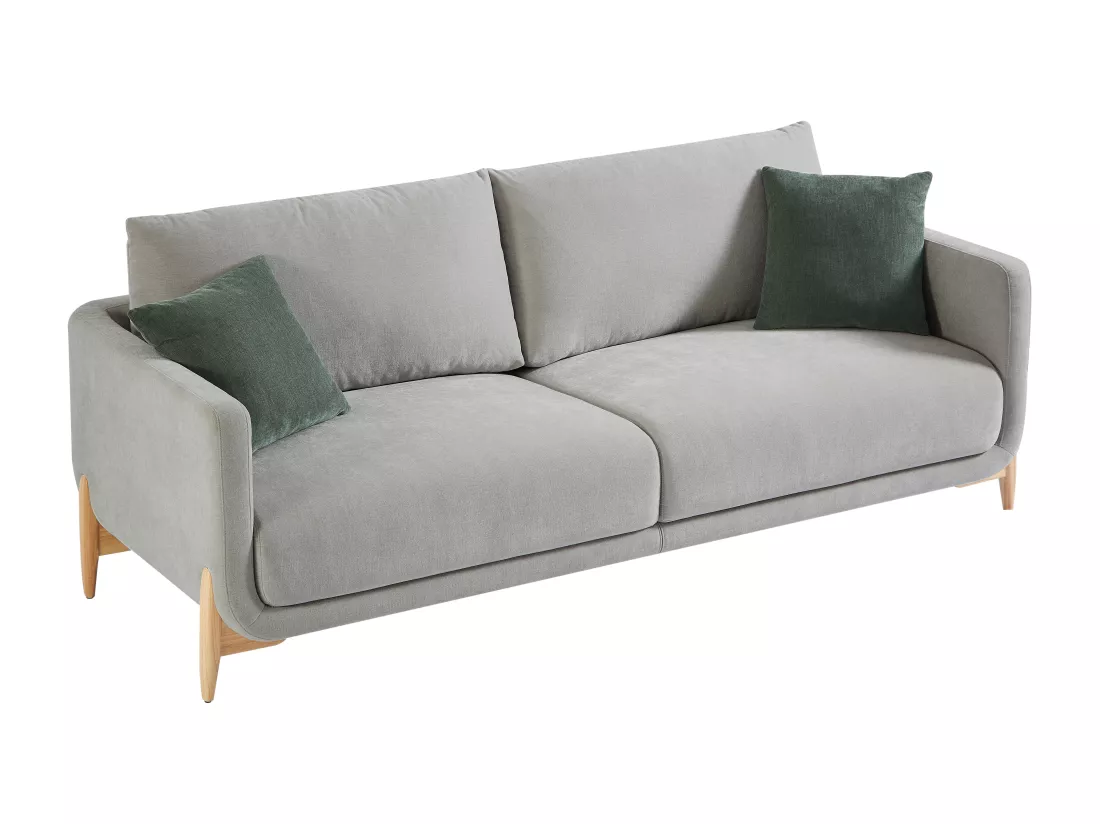 Canapé 3 places en tissu gris clair DORMATI