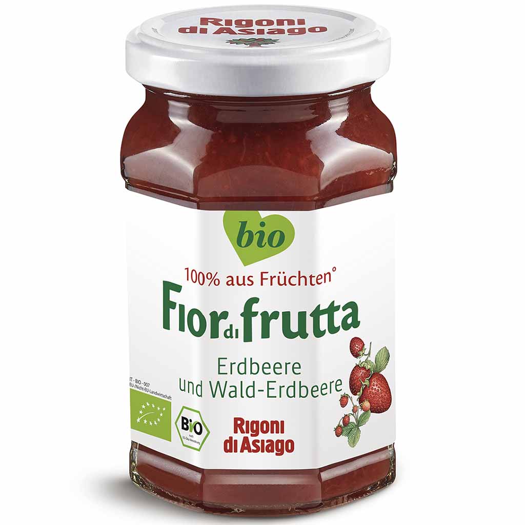 Fior di frutta Erdbeere und Walderdbeere Bio Fruchtaufstrich 250g MHD:1.8.27