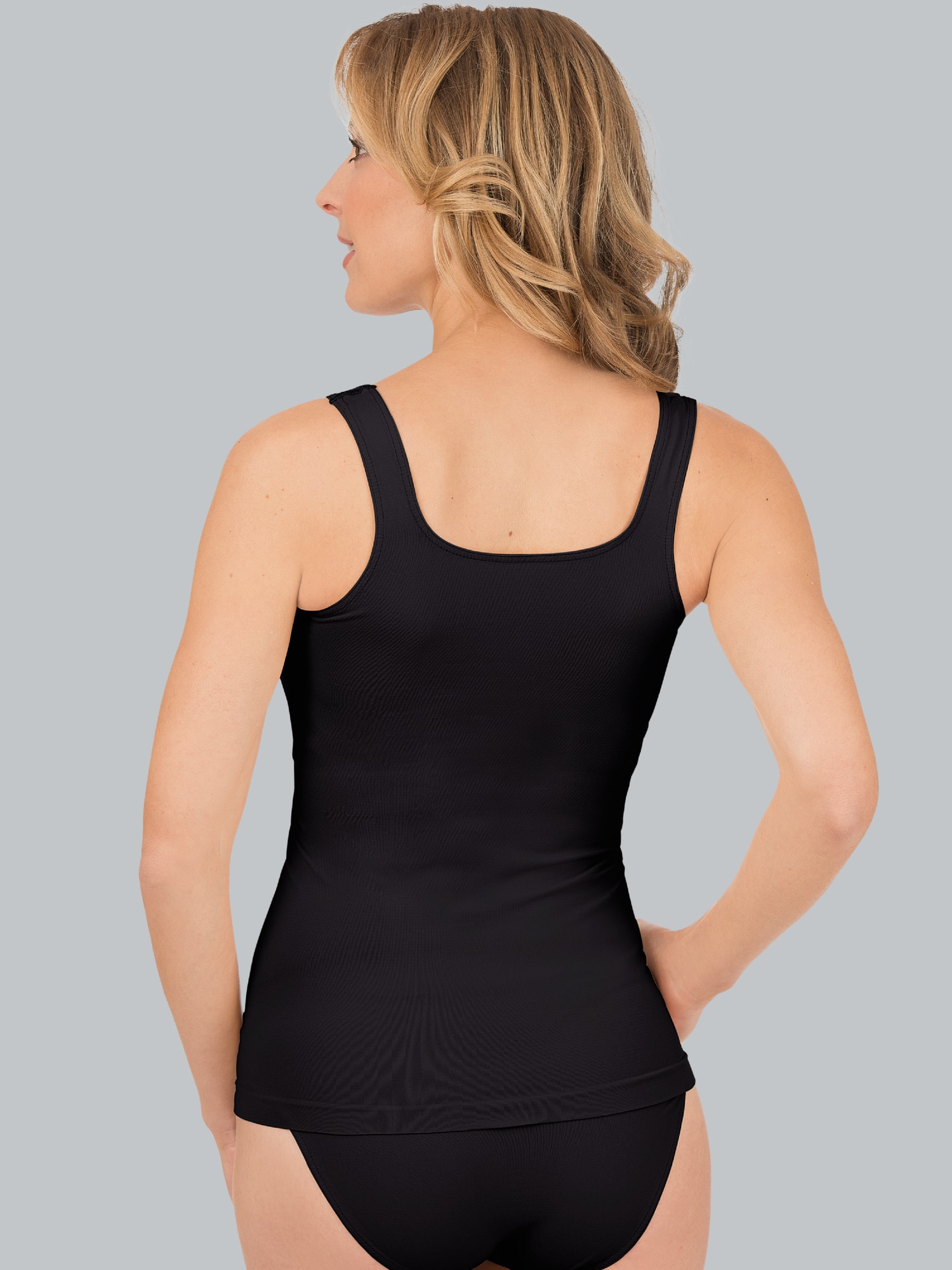 Trägershirt aus Polyamid/Elastan Schwarz