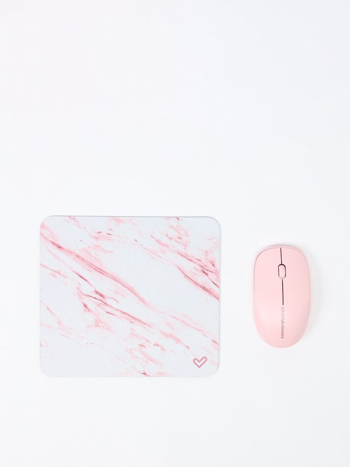 Conjunto de mouse e mousepad - Rosa