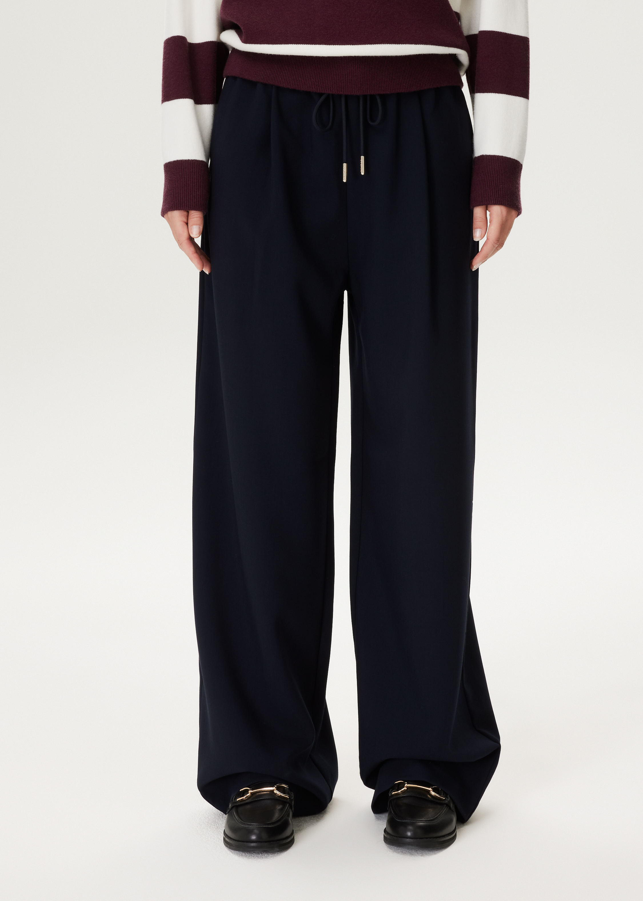 Wide leg broek met koord
