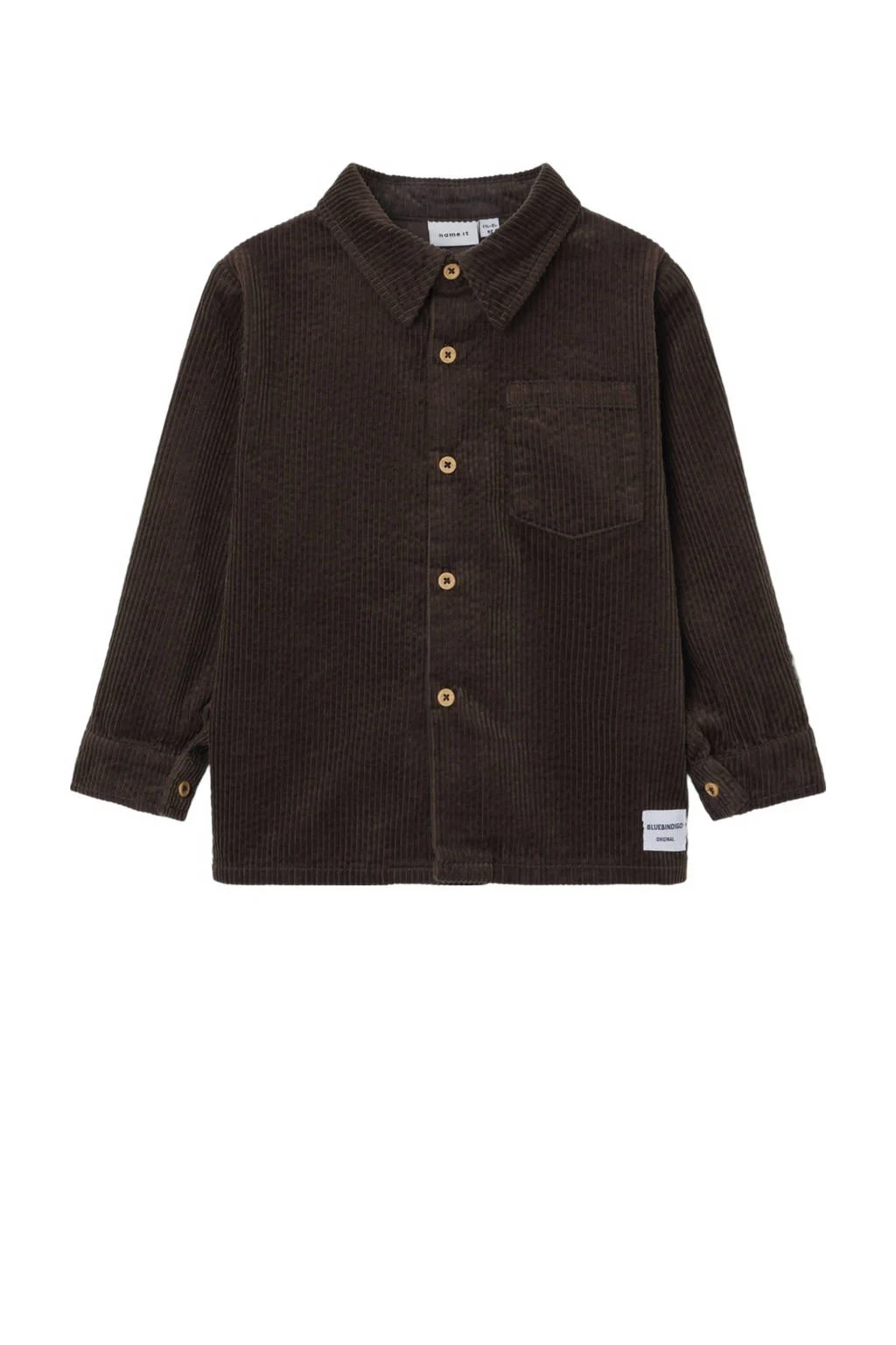 NAME IT corduroy overshirt NMMNUSONNI donkerbruin
