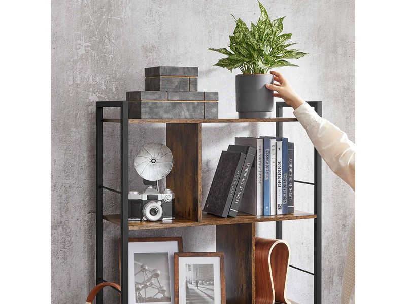 VASAGLE Bücherregal Braun/Schwarz Bücherregal mit 5 Ebenen