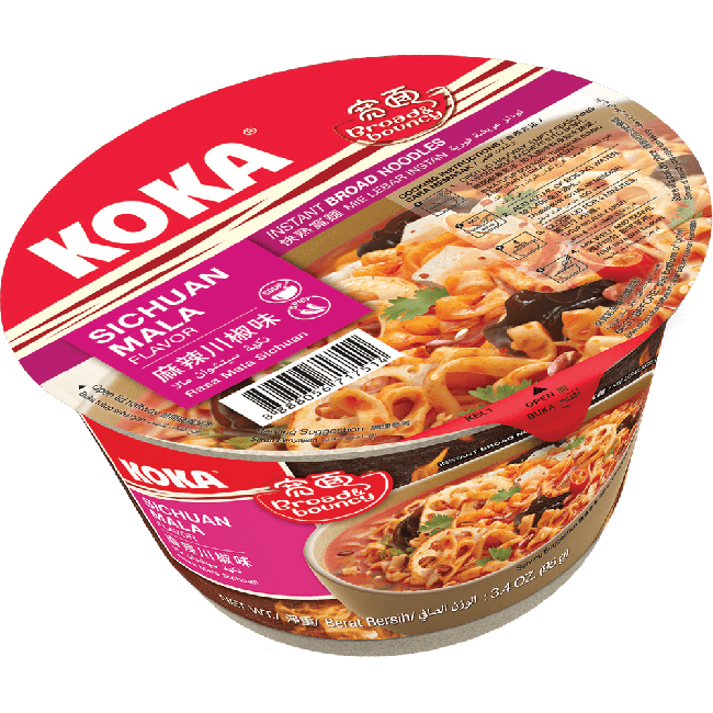 Koka Instant Bowl Brede Noedels Sichuan Mala Smaak 95g