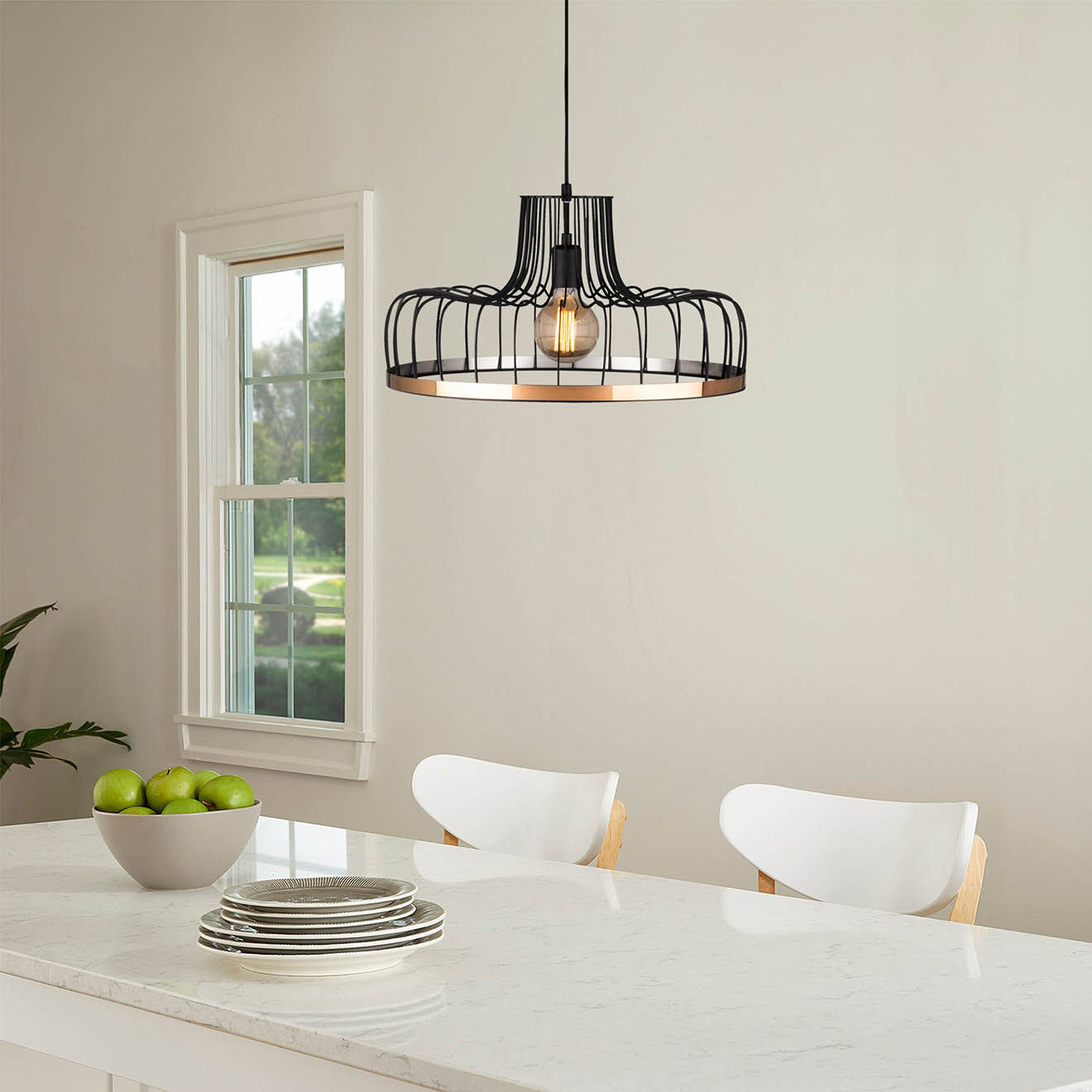 Opviq Suspension Fellini  noir/cuivre - D.53x124 cm